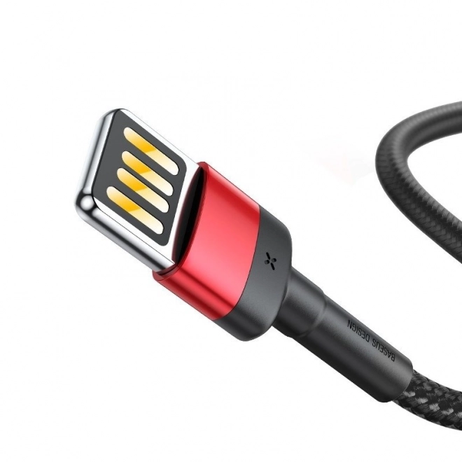 Obojstranný Kábel Usb Lightning 2,4 A 1 m Čierno-červený