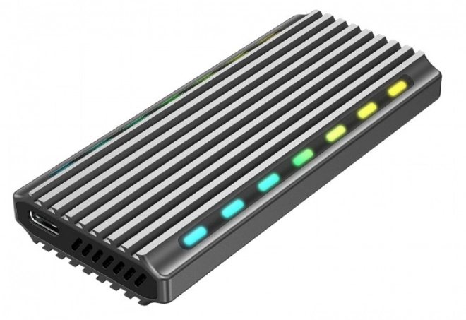 Alumíniové púzdro na disk M.2 NVME s USB 3.1 a LED podsvietením