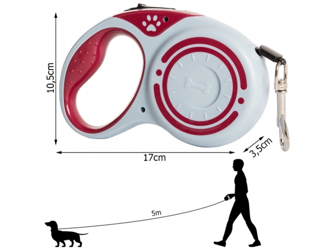 Automatické vodítko s uzamykacím mechanizmom pre psy 5 m, 15 kg