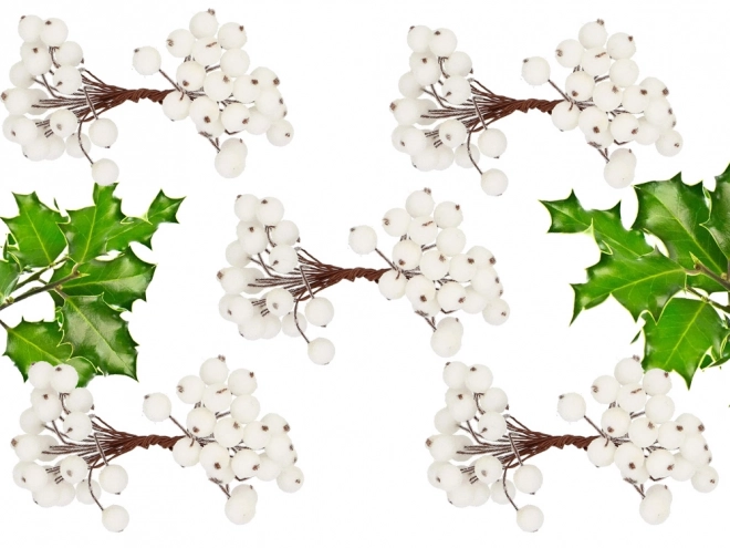 Ozdoba sviatočný biela jarabina mrazená 5 kusov