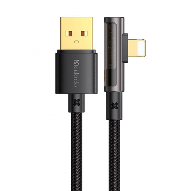 Úhlový USB kábel na Lightning Mcdodo 1,8 m čierny