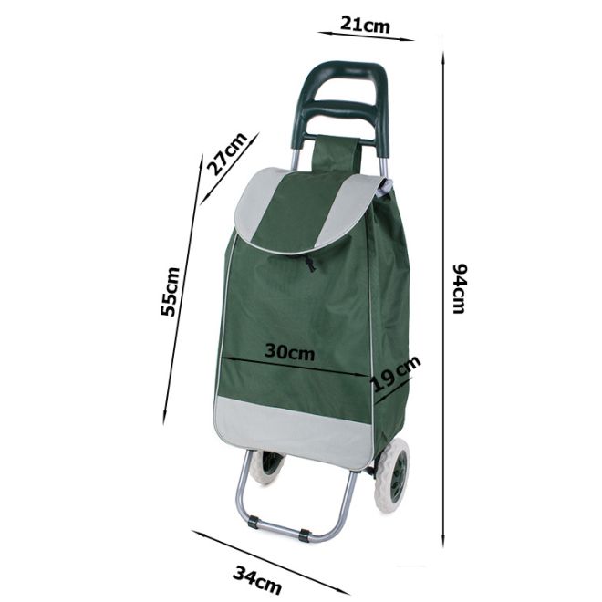 Nákupný vozík nákupná taška na kolieskach zelená