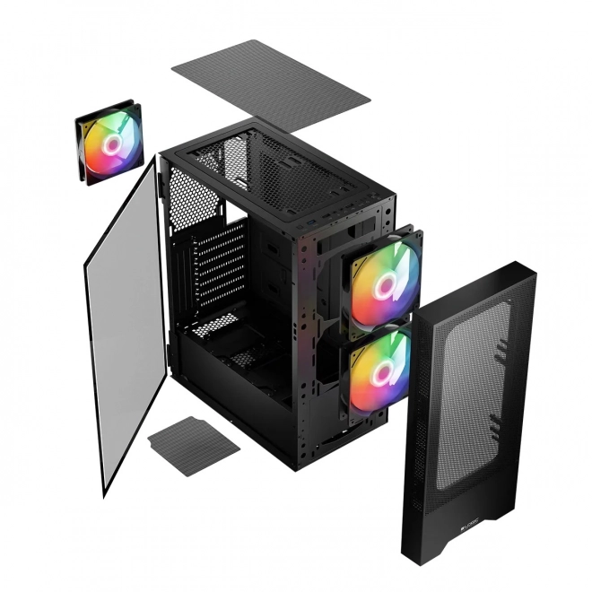 Skrinka Arya ARGB USB 3.0 Midi Tower čierna