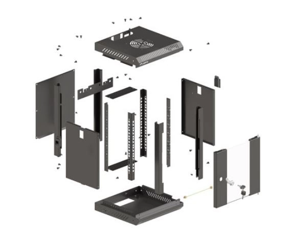 Závesná inštalačná skriňa Lanberg Rack WF11 10" 4U 300x300 čierna