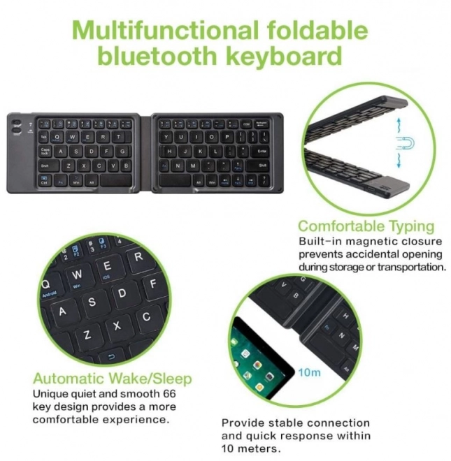 Skladacia bezdrôtová klávesnica Bluetooth 3.0
