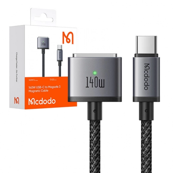 Nabíjací kábel Mcdodo pre Apple Magsafe 3, 140W, 2m, čierny