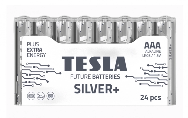 Alkalická batéria Tesla Silver+ LR03 AAA 1.5V 10 ks