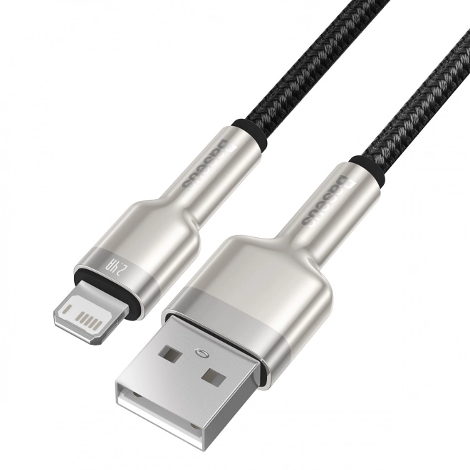 Usb kábel pre Lightning Baseus Cafule 2,4A 0,25 m čierny