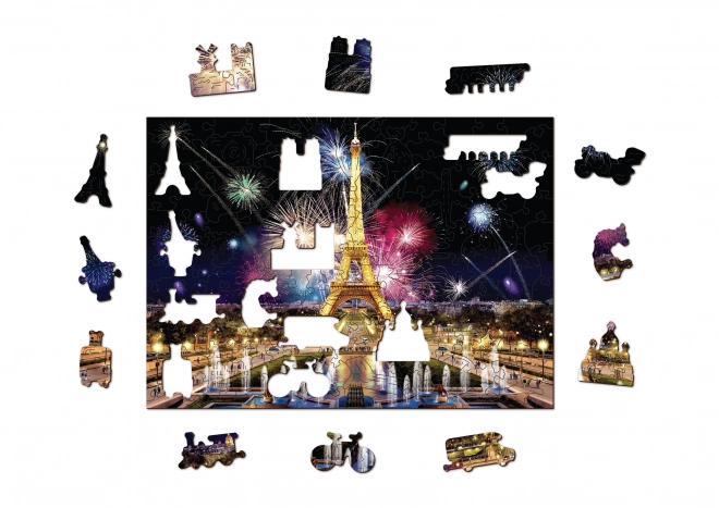 Drevené puzzle Nočná Paríž 2v1, 505 dielikov