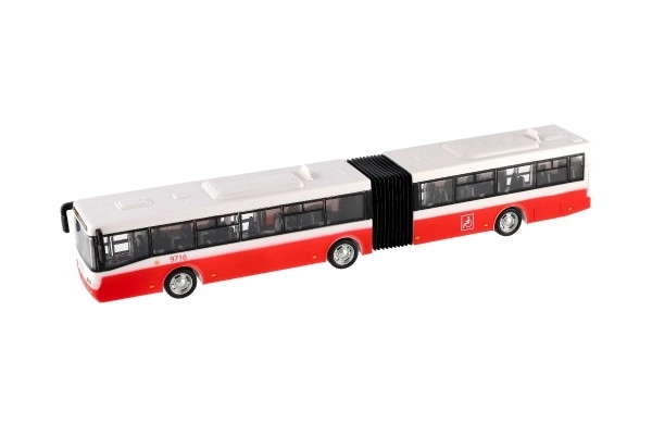 Česky hovoriaci plastový autobus 36 cm červený obojstranný na batérie. 40x10x7,5cm