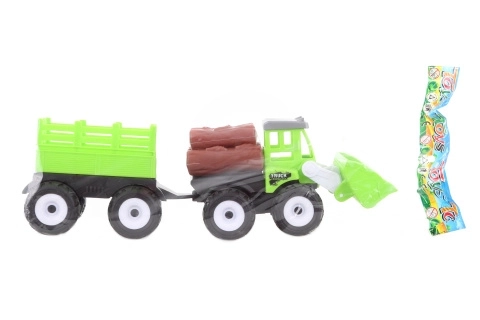Traktor s nakladačom a vlekom