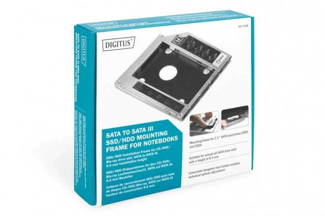 Montážny rám SSD/HDD pre optický disk SATA III 9,5 mm