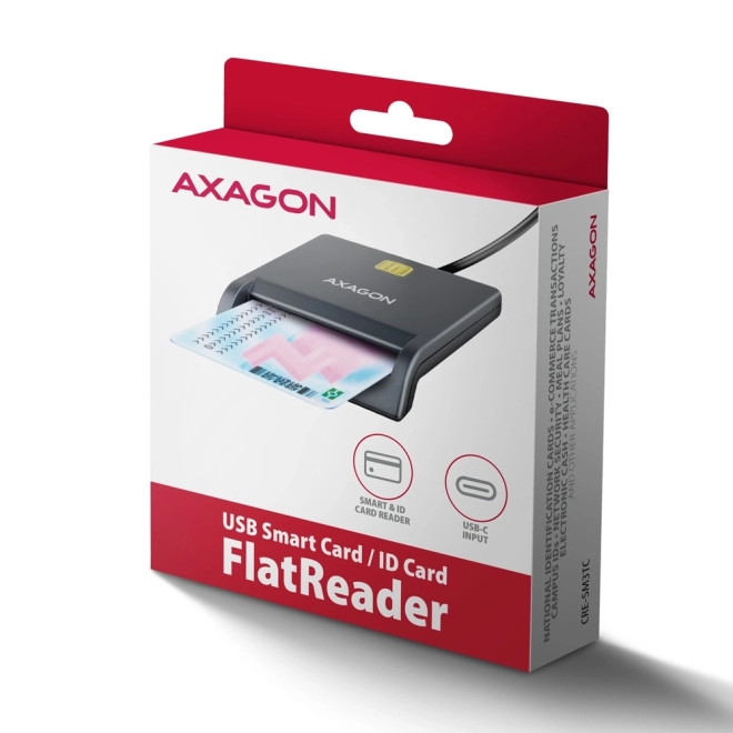 Čítacia zariadenie identifikačných kariet AXAGON USB-C s káblom
