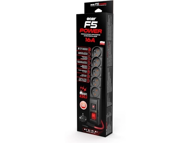 Napájacia lišta čierna F5 Power 3 m 16A