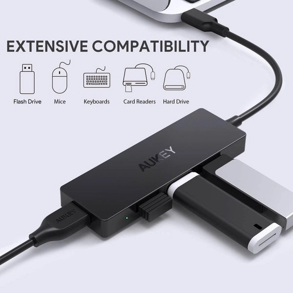 Aukey ultratenký USB-C rozbočovač 4v1