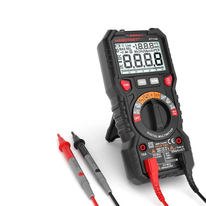 Digitálny multimeter so svietidlom Habotest HT118A, True RMS, NCV