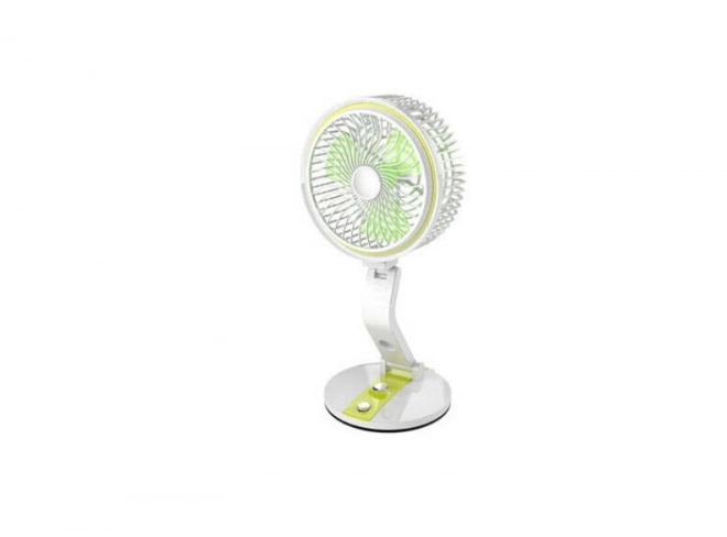 Skladací prenosný ventilátor s LED lampou na USB nabíjanie