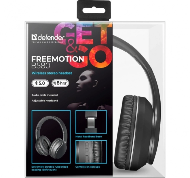 Bezdrôtové slúchadlá Freemotion čierne