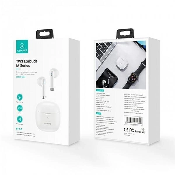 Bluetooth slúchadlá TWS 5.0 IA séria biele