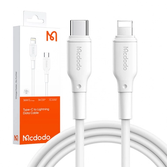 Kábel McDodo USB-C na Lightning 1,2 m biely