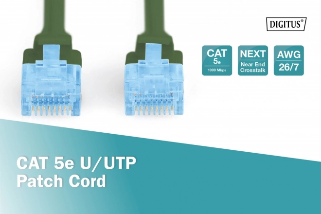 Patch kábel Ethernet U/UTP Kat. 5e 3m zelený