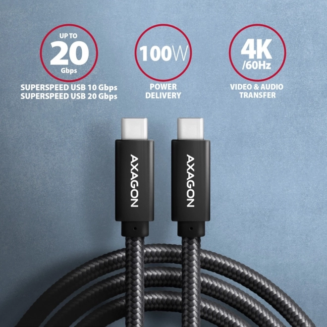 Prémiový USB-C 3.2 kábel Axagon BUCM32-CM10A