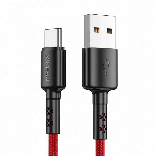 USB kábel na USB-C Vipfan červený