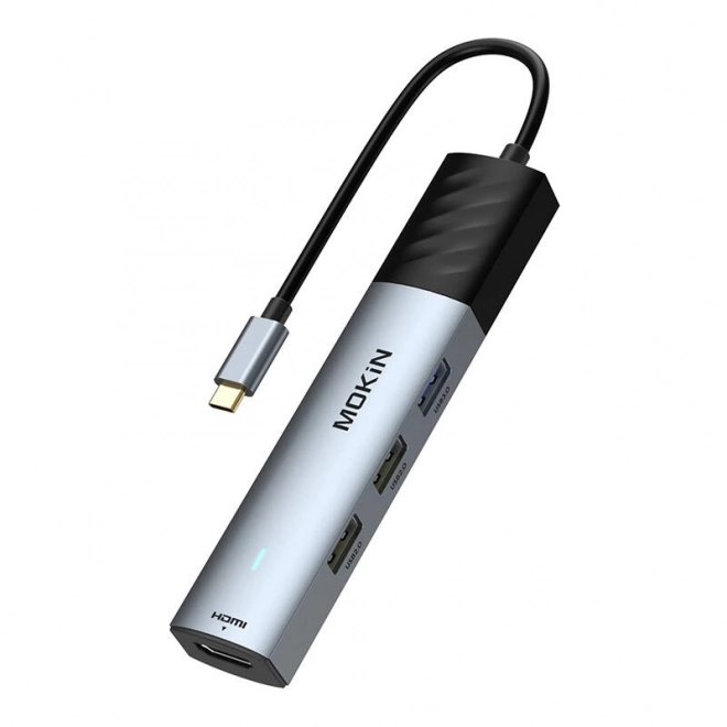 Multifunkčný HUB MOKiN 5v1 USB-C PD 3.0 100W strieborný