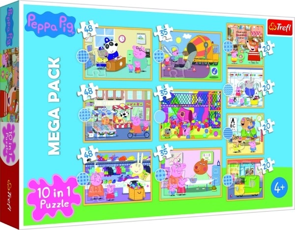 Puzzle Prasiatko Peppa Mega Balík 10v1