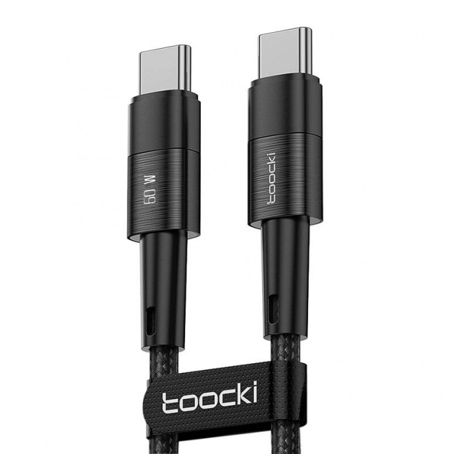 Kabel USB-C na USB-C čierny 1m 60W Toocki