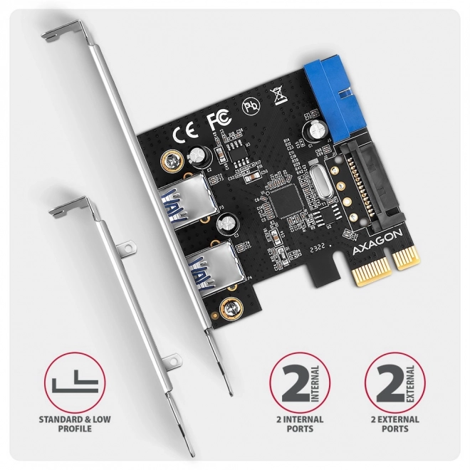 PCIe kontrolér s 2+2 USB 3.2 portmi