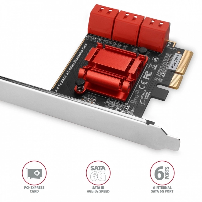 PCIe rozširujúca karta s 6x SATA portami 6G