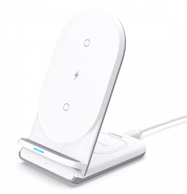 Bezdrôtová nabíjačka 2v1 Qi 10W USB-C Aukey Aircore LC-A2