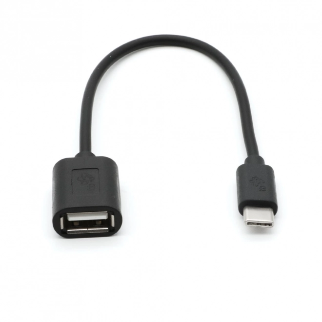 Kábel OTG USB AŽ - USB C 15 cm čierny
