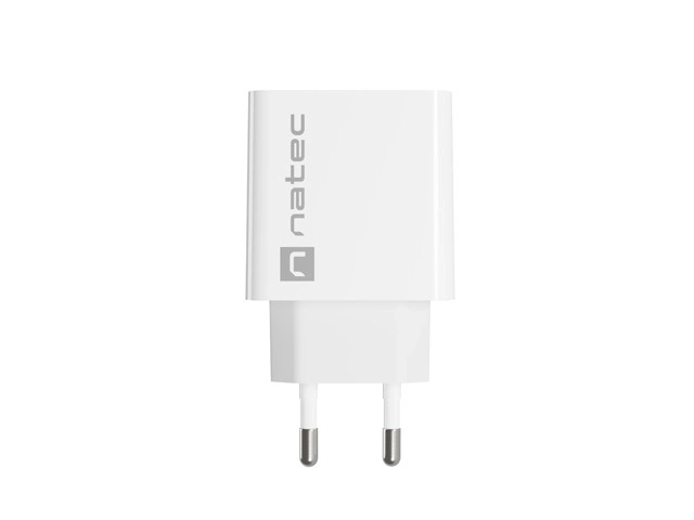 Nabíjačka na stenu Natec Ribera 20W s USB-A a USB-C biela