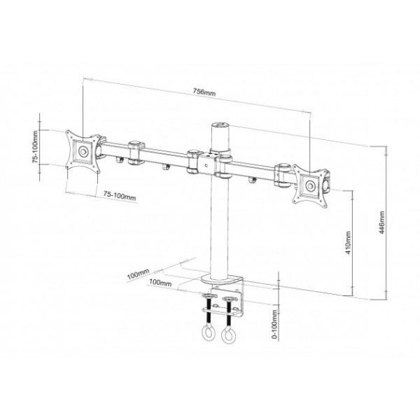 Stolný držiak LCD/LED 13-27 palcov dvojitý 2x10 kg