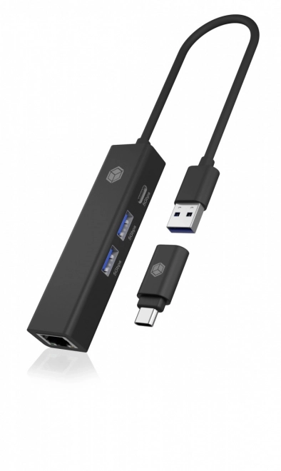 Hub 4v1 s LAN, 1x USB-C, 2x USB-A, 1x LAN