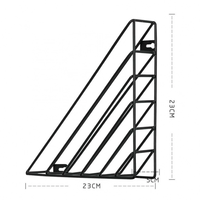 Kovový stojan na dokumenty, závesný držiak časopisov loft - čierny