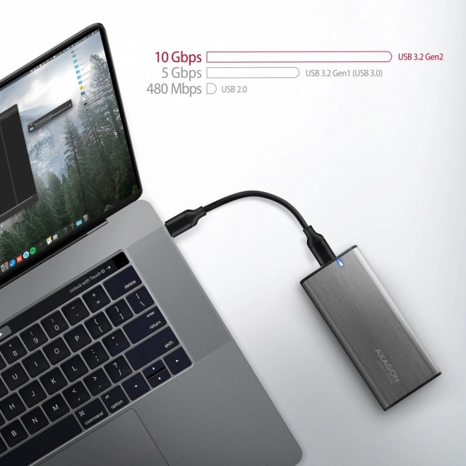 Univerzálna externá hliníková skrinka USB-C 3.2 Gen 2 pre M.2 NVMe a SATA SSD