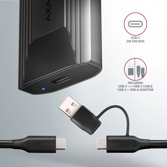 Univerzálne hliníkové puzdro bez skrutiek USB-C pre SSD disky