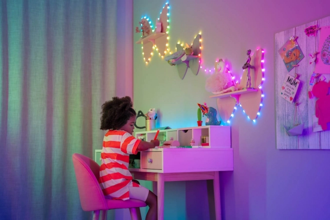 Inteligentné lampy Twinkly z LED svetlami, tvar srdca, zelený kábel, 12 m