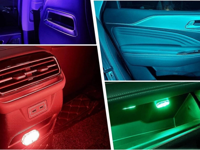 Bezdrôtová RGB LED lampička na auto