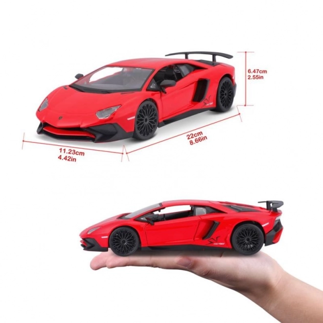 Bburago Lamborghini Aventador červené 1:24