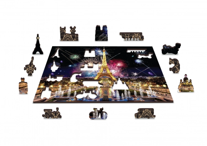 Drevené puzzle Nočná Paríž 2v1, 505 dielikov