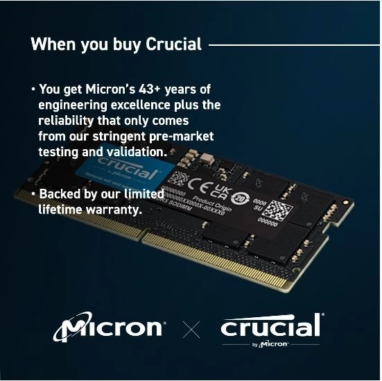 Pamäť pre notebook DDR5 SODIMM 32GB Crucial
