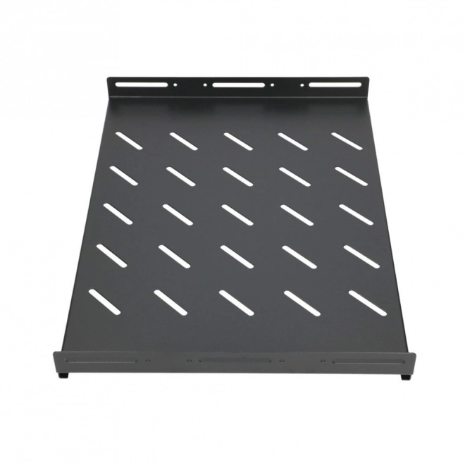 Čierna polica 1U pre 19" rack skrine s hĺbkou 600 mm