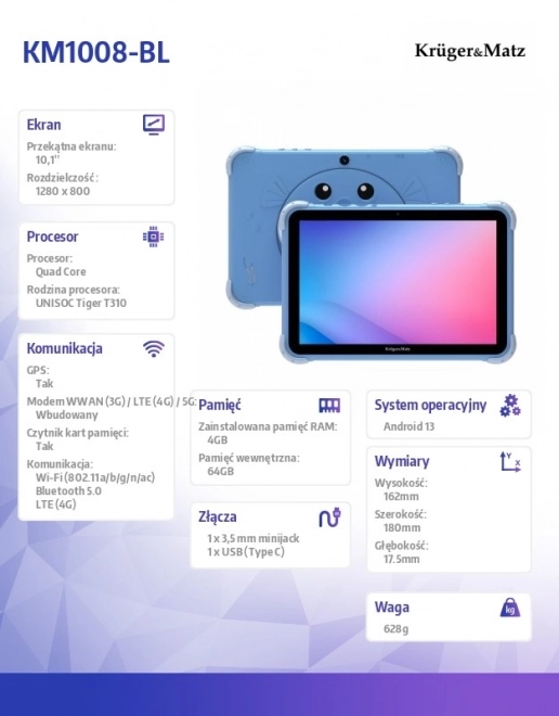 Detský tablet Kruger & Matz FUN 1008 modrý