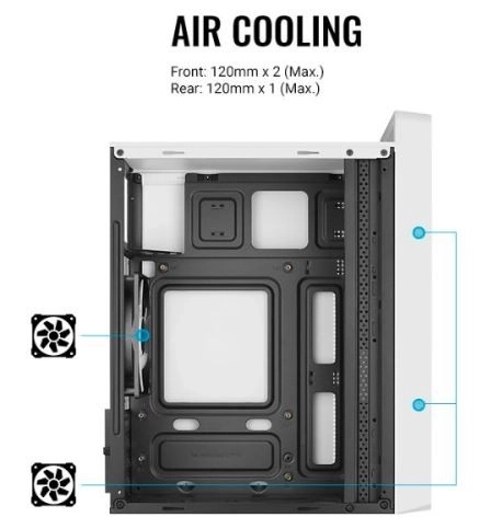 Mini tower skrinka biela RGB USB 3.0