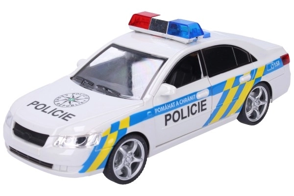 Plastové policajné auto 24 cm na batérie so zvukom a svetlom v krabici 28x14,5x12 cm