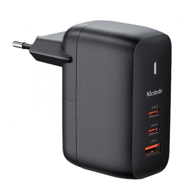 Nabíjačka 65W GaN s 2x USB-C a USB-A čierna